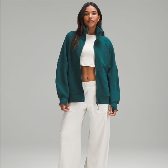 ❤️ Lululemon Scuba Oversized Funnel-Neck Full Zip Green Jasper Size XS/S - Picture 2 of 14